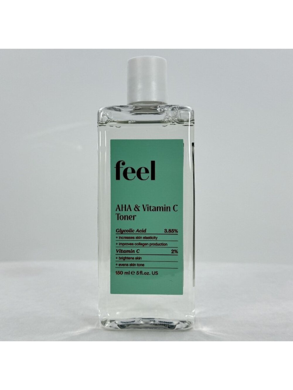 Feel AHA & Vitamin C Toner 150ml Glycolic Acid 3.85% Brightens Improves Collagen